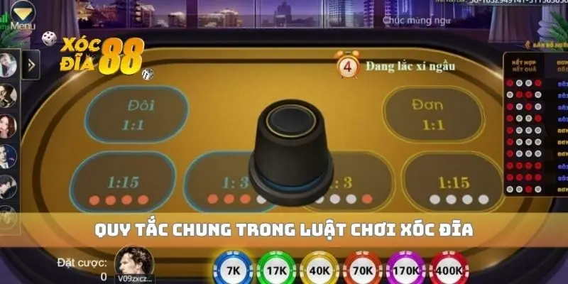 Quy tắc chung trong luật chơi xóc đĩa